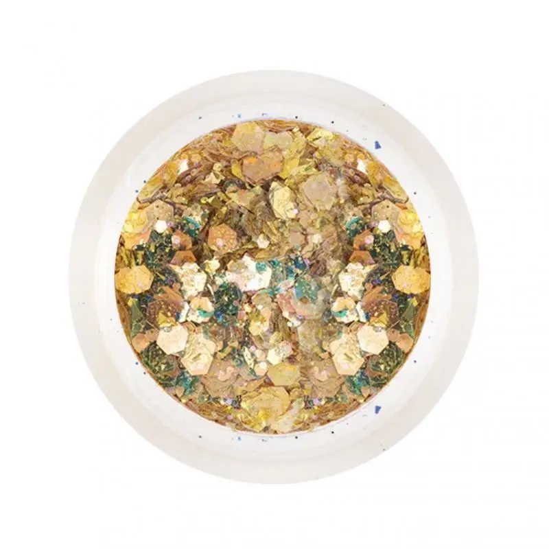 Gemakkelijk Aan Te Brengen En Te Verwijderen Sprankelende Paillette Tips Glitter Pigment Veelzijdige Nageldecoratie 3d Kleurrijke Nagelstof Nail Art Populair