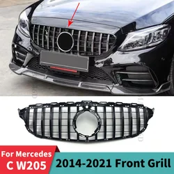 Sport Facelift Front Hood Grille Racing Bumper Grill GT Style For Mercedes Benz C W205 2014-2021 C205 S205 Tuning Body Kit