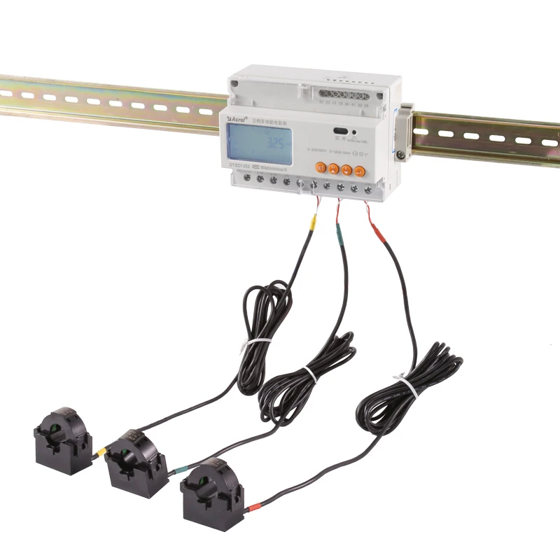 DTSD1352-CT 3 Phase kwh Meter Din Rail Multifunction Power Meter with 150/5A Cts for Solar System view 4