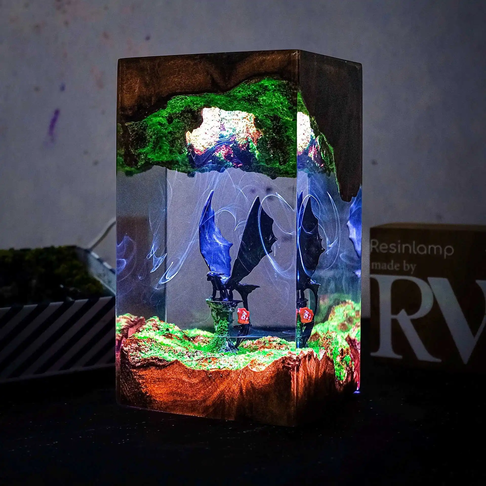 

Беззубая глянцевая эпоксидная настольная лампа ручной работы HTTYD Глянцевый богемный подарочный орнамент