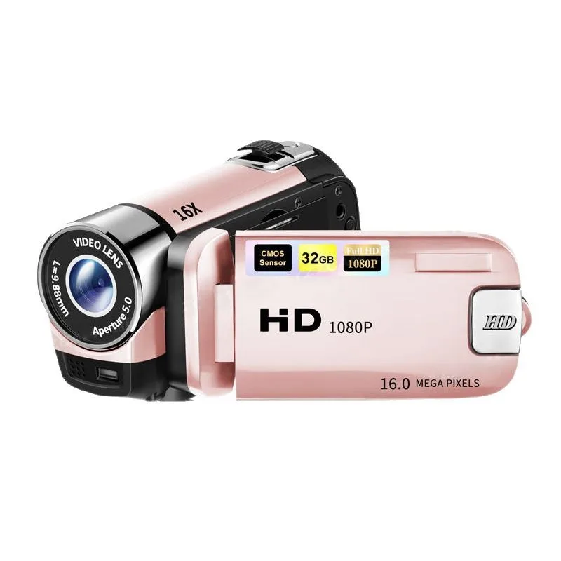 Cámara de Video DV 1080P Antichoque con Rotación de 270 Grados, Pantalla de 2.4 Pulgadas, Cámara de Vlog Full HD, Cámara de Video Digital de Alta Definición 16X
