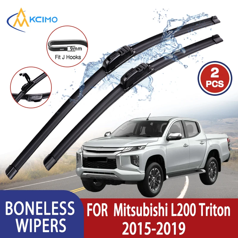

Kcimo For Mitsubishi L200 Triton 2015-2019 Car Wiper U-type Soft Rubber Boneless Wiper HD Quiet Durable Automotive Wiper 22"+18"