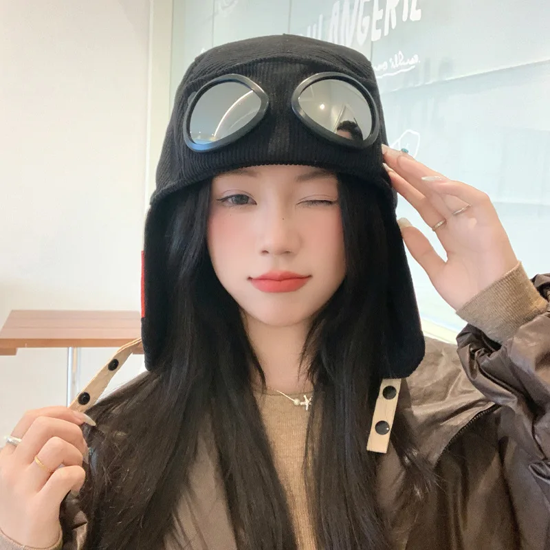 جديد الخريف الشتاء القبعات الرجال النساء المخملية القبعات الدافئة نظارات تحلق القبعات تنوعا يندبروف قبعات للأذن Gorras كابيلو 4m736 #3