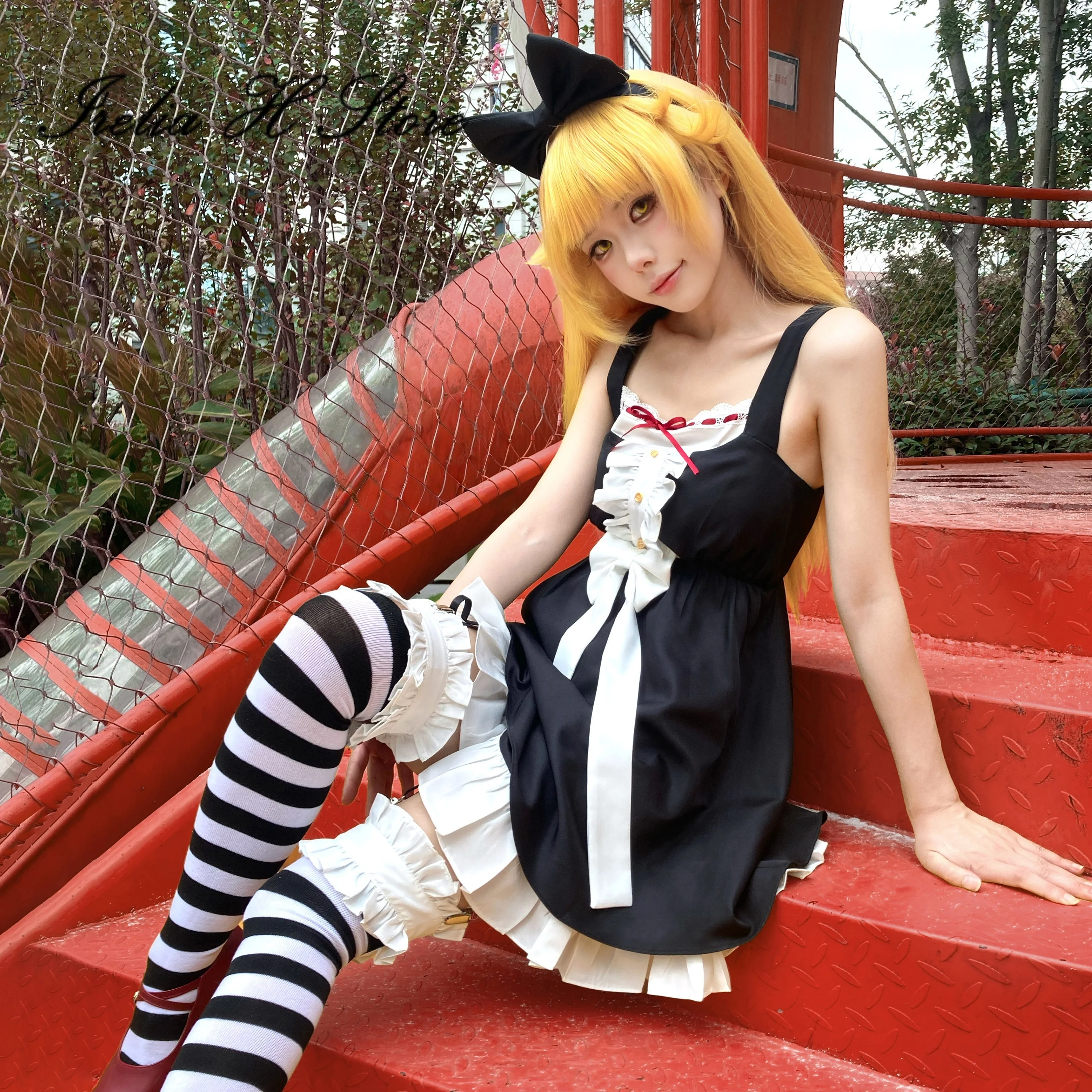 Irelia H Oshino Shinobu Cosplay Costume Women Dresses Daily Black Halloween Cosplays Anime