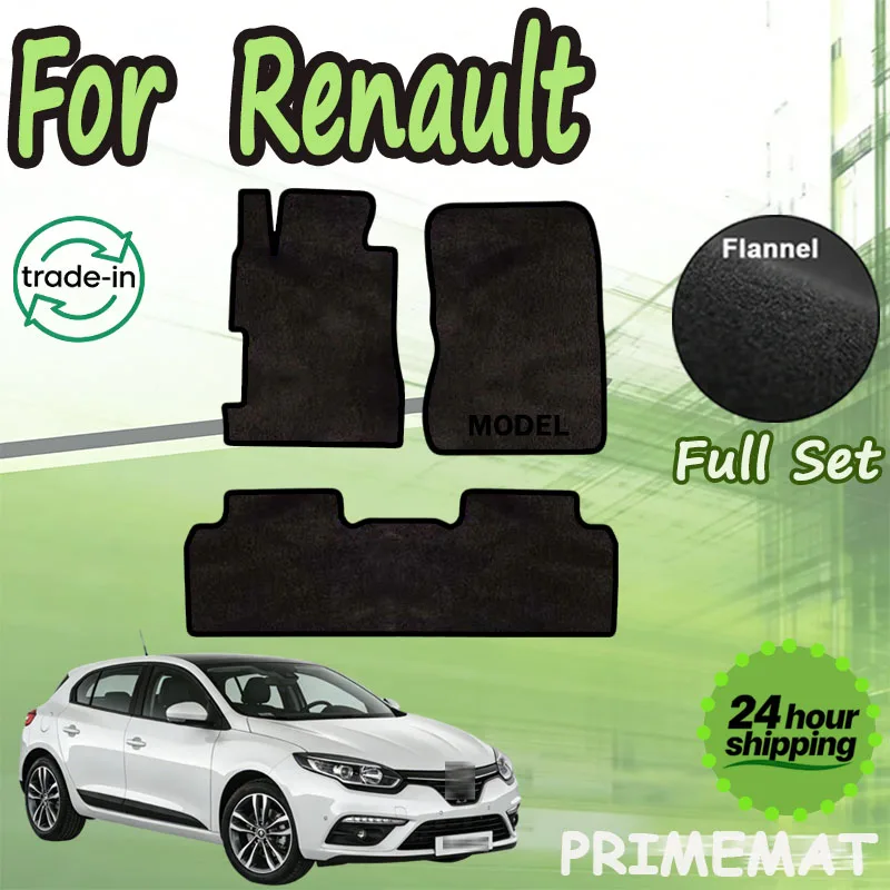 

PRIMEMAT Flannel Car Floor Mats For Renault Megane 4 IV MK4 2017~2023 Footpads Carpets Panel Rugs Pad