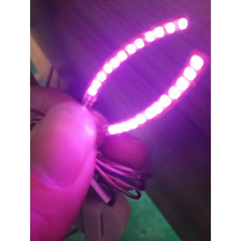 LED رمش كحل تضيء الرموش الصناعية مزدوجة الجفن ملصق الوجه متوهجة ملصقات نادي الحفلات الهذيان الحفل مهرجان ماكياج #3