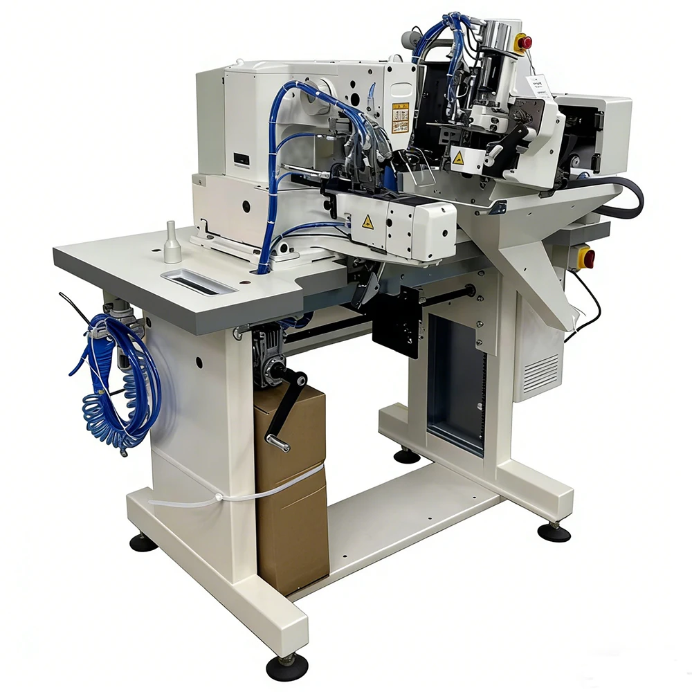 Automatic Programmable 2 Needle Motor Belt Loop Attaching High-Speed Sewing Machine For Jeans Casual Pants Trousers Making
