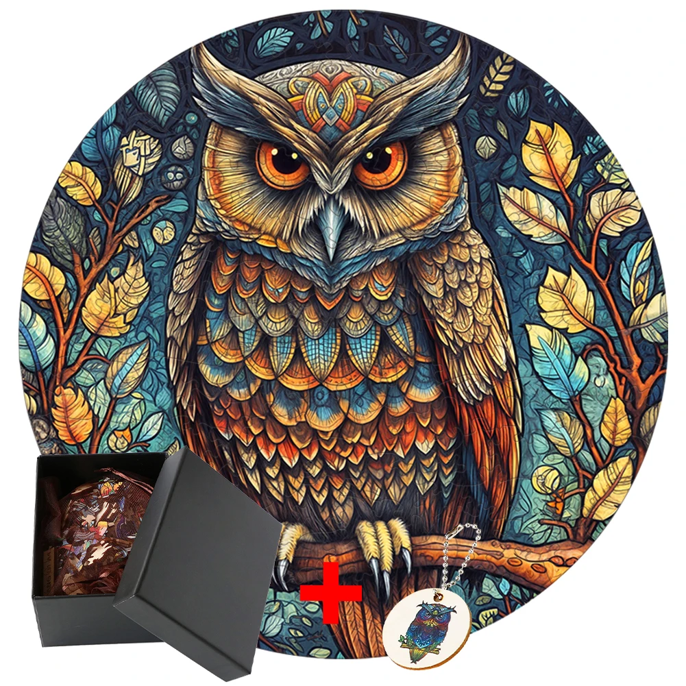 

Owl Wooden Puzzle Adults Montessori Toy Games Children Educational Toys Christmas Parent Child Game Boy Jigsaw Puzzles for Kids