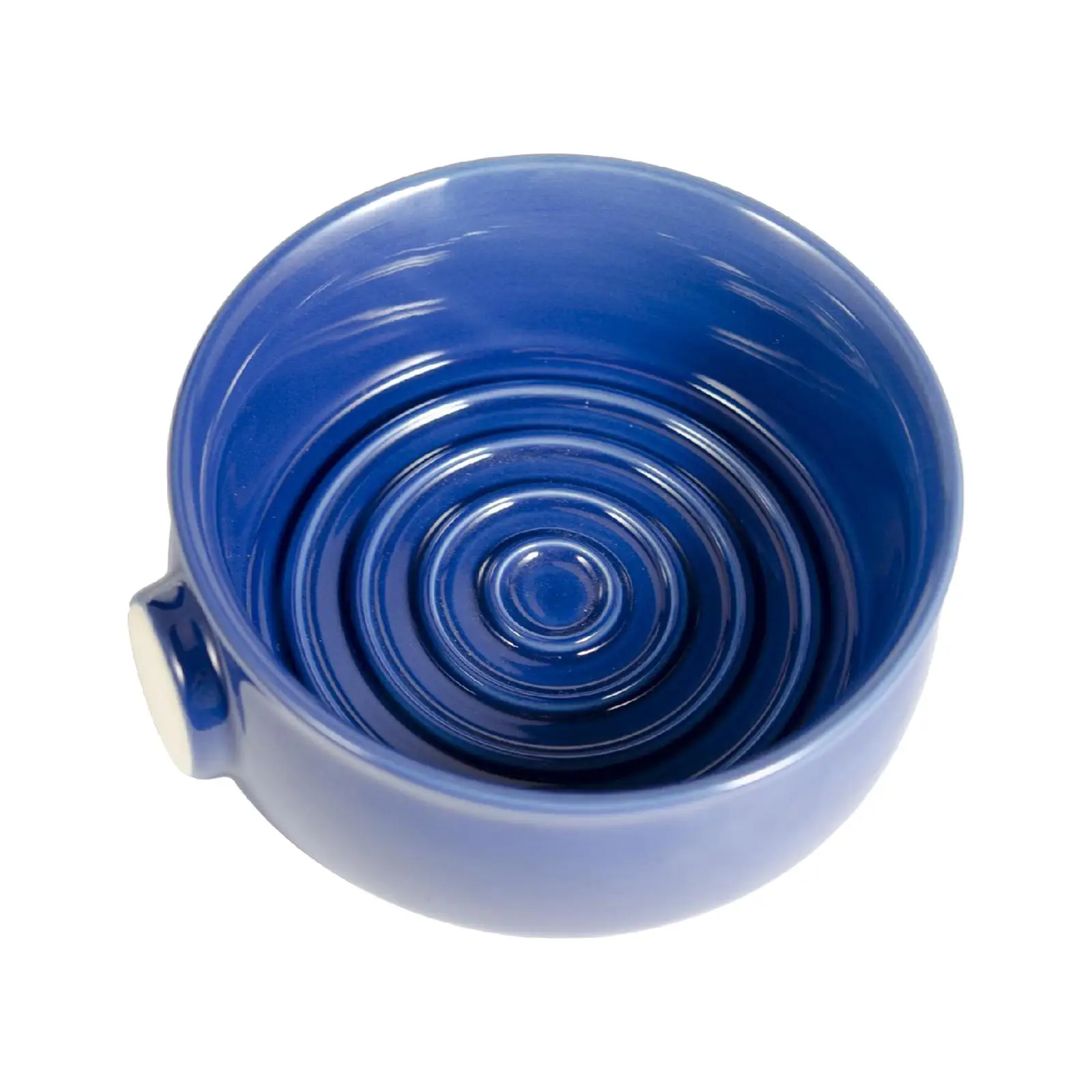 Ceramic Shaving Soap Bowl Textured Lather Cup Wide Mouth Razor Bowl Anti Slip Handle Durable Pottery for Mens Shaving Routine