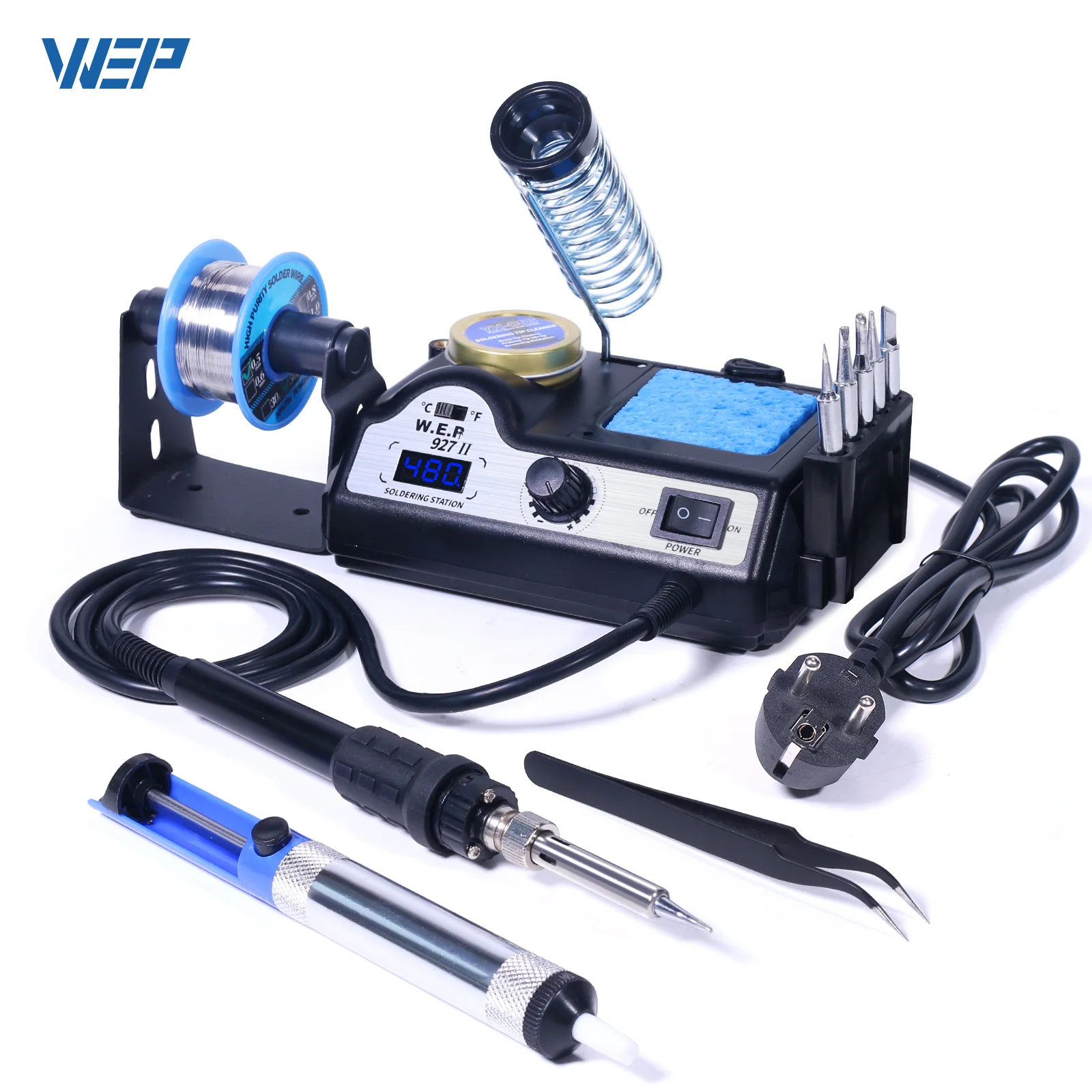 WEP 927-II 2 Helping Hands Electric Soldering Iron Station Digital Display 60W Soldering iron Kit Temperature Adjust Welding Too