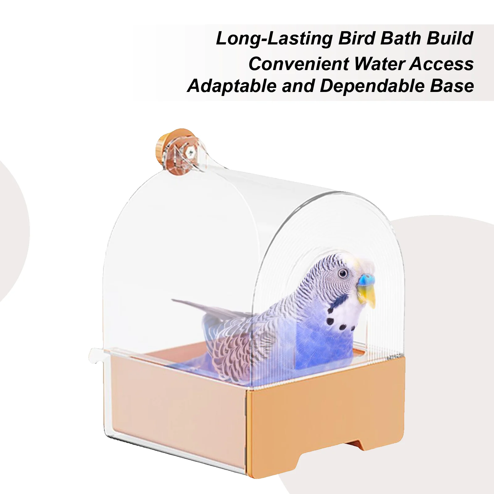 

Parakeet Bath Non-Slip Bird Bath Box Safe Supplies Shower Stable Accessory Box Shallow Design For Pet Outdoors Home Garden Deck