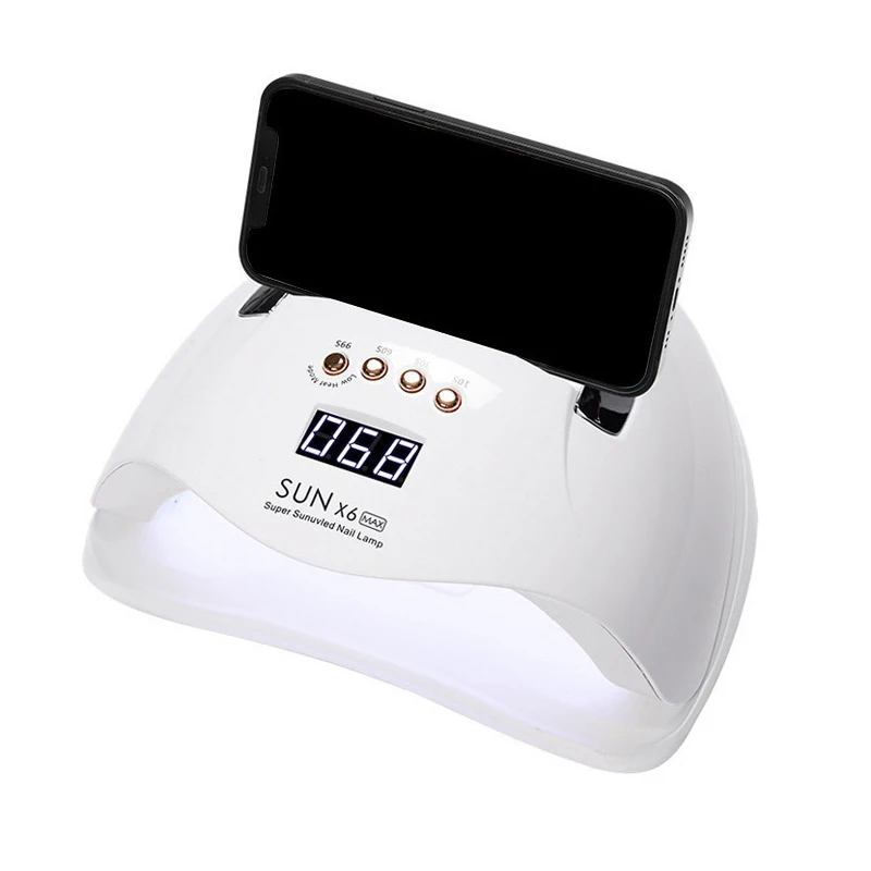 New Gel SunX6Max 256W Nail Gel Dryer Rechargeable Gel UV Nail Lamp 45 UV Led Nail Dryer Mobile Phone Holder