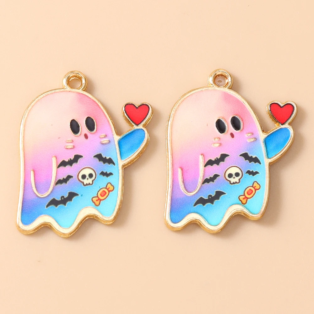 Tusember 20 Stück Geister-Anhänger, niedliche Kawaii-Halloween-Geister-Charms für Halsketten, Ohrringe, Armbänder, Halloween-Schmuckherstellung, Geschenke – Detail 8