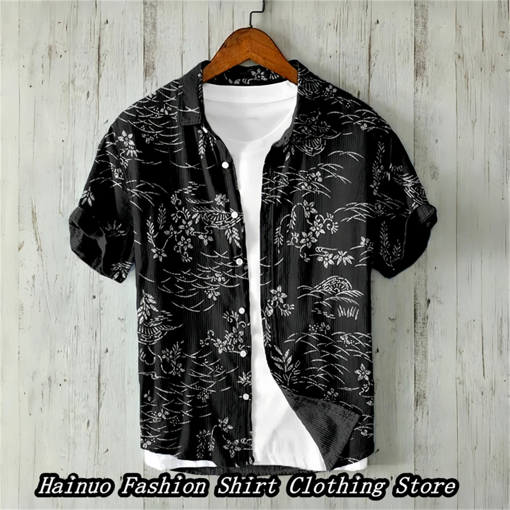 2024 New Men's Shirts, Summer Casual, Home Shopping, Vacation, Vintage Linen 3D Premium Printed Shirts, 15 Options, XS-5XL