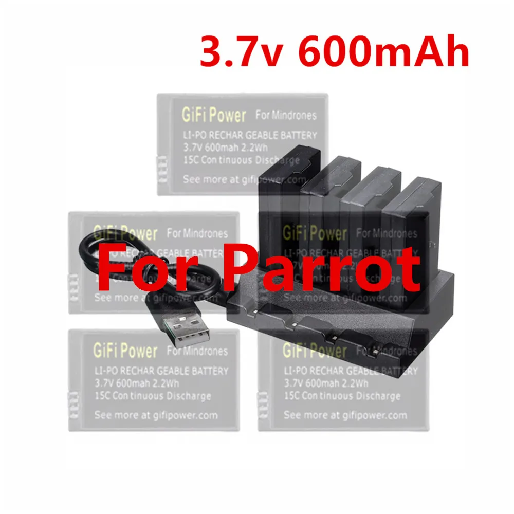 3.7V Drones battery For Parrot MiniDrones Mambo Jumping Sumo&Rolling Spider Upgraded 3.7V 600mAh Rechargeable LiPo Battery