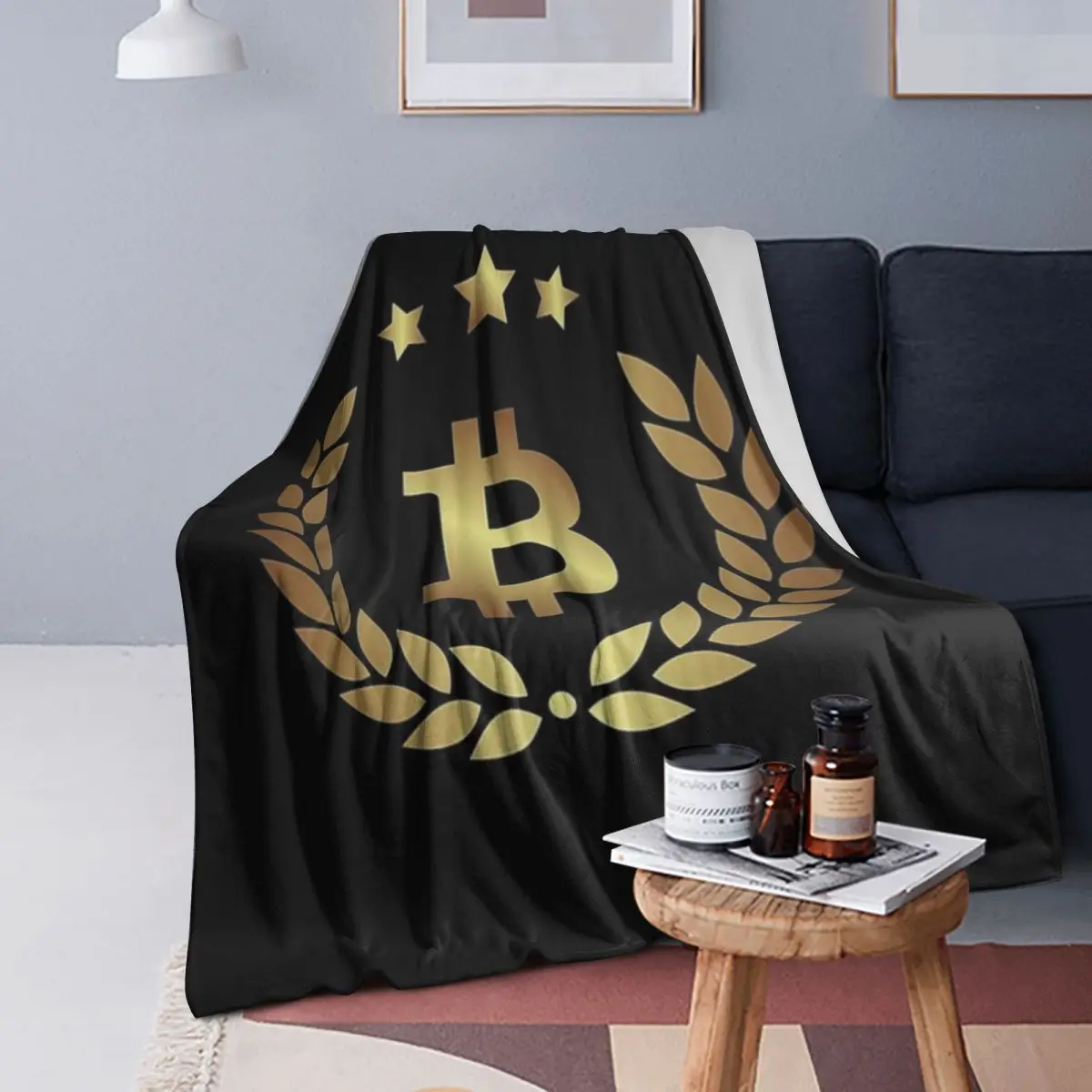 

Bitcoin Blanket Soft Warm Flannel Throw Blanket Bedding for Bed Living room Picnic Travel Home Couch
