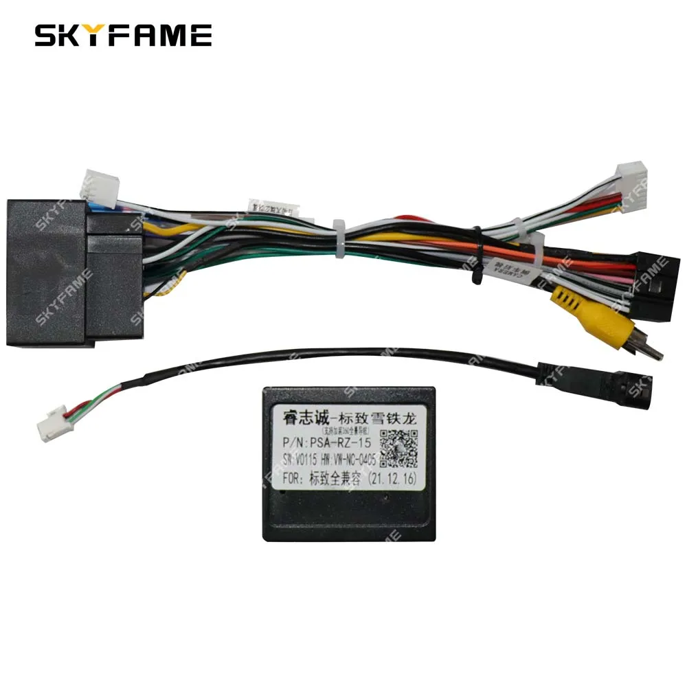 SKYFAME-Adaptador de arnés de cableado para coche, decodificador de caja Canbus de 16 pines para Peugeot 208, 308, 4008, 508, Jumpy 3, Citroen C3,