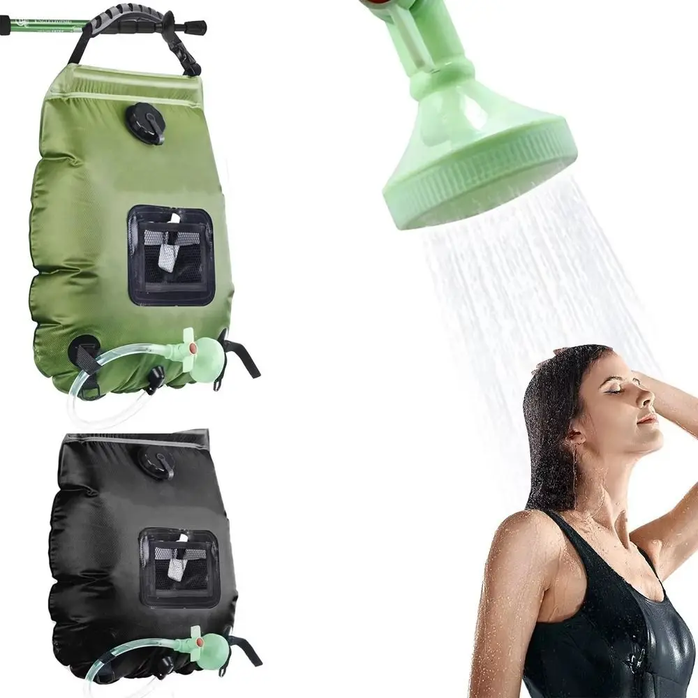 

Portable Portable Solar Shower Bag with Detachable Hose Shower Head 20 Liter Capacity Camping Shower Bag Switch Shower Head
