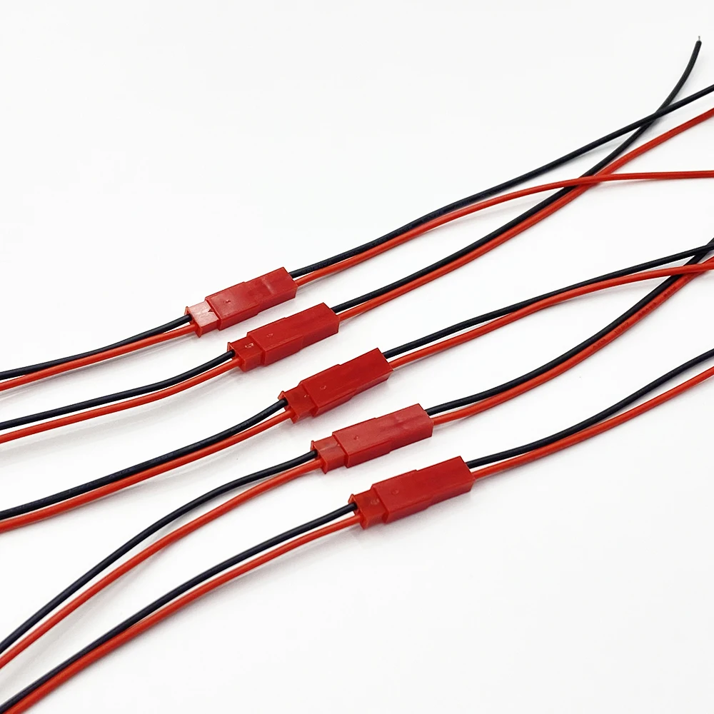 10Pair/20Pcs 10/15/20CM JST 2Pin Male Female Connector Wire JST 2P Plug Jack DIY Electrical Cable For RC BEC Battery Toys 22AWG