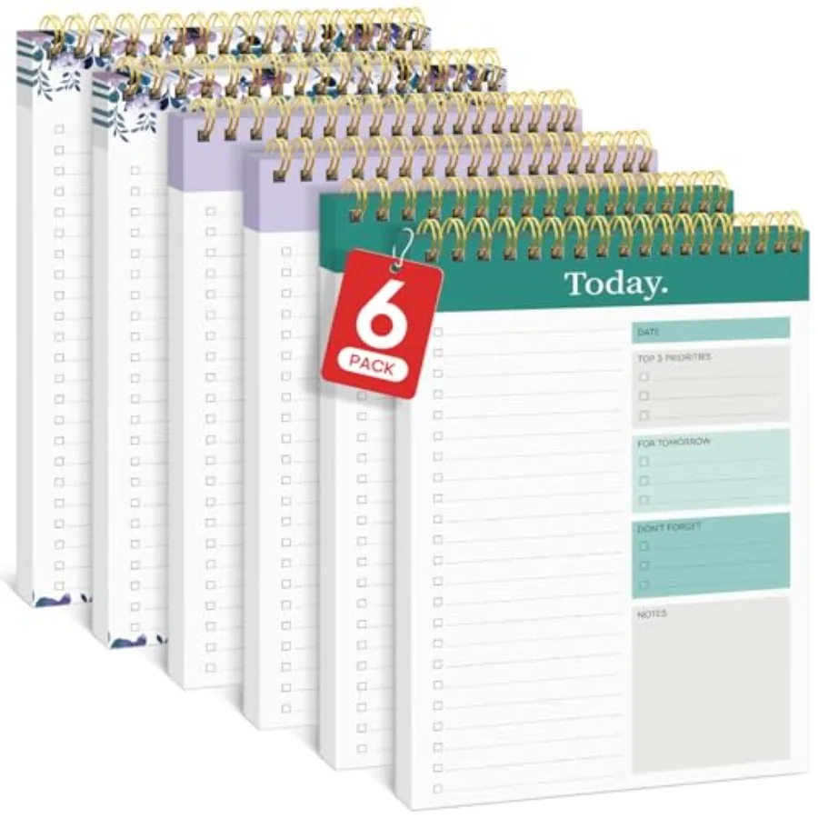 

Блокнот для списков дел - Ежедневник для работы с 52 листами, 9,8 x 0,5 дюйма, недатированный, идеально подходит для ежедневных задач и