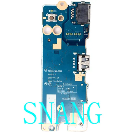 Usado para NS-C062 para thinkpad e495 e50 e595 usb power wlan placa de teste bom