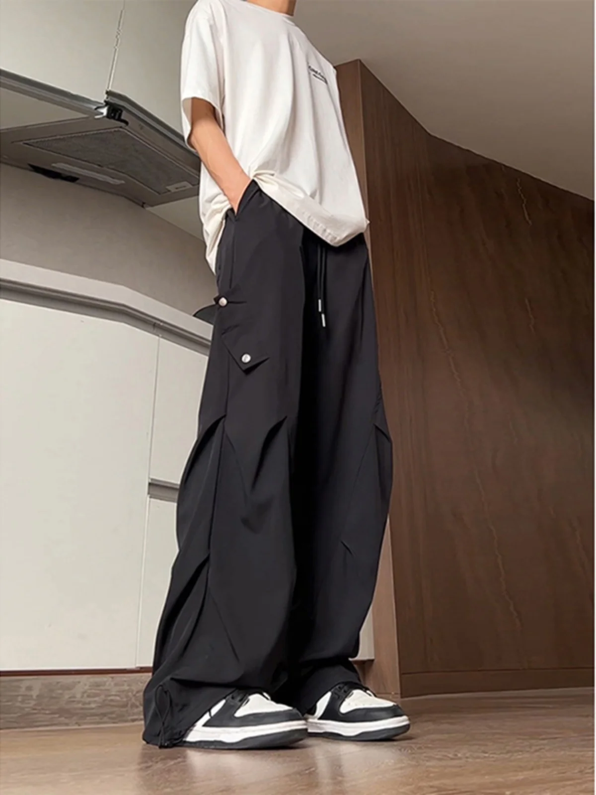 

American Sle Paratrooper Workwear Pants Men's Summer Tall Extended Casual Trousers Wrinkle Qui Dry Outdoor Cargo Pants