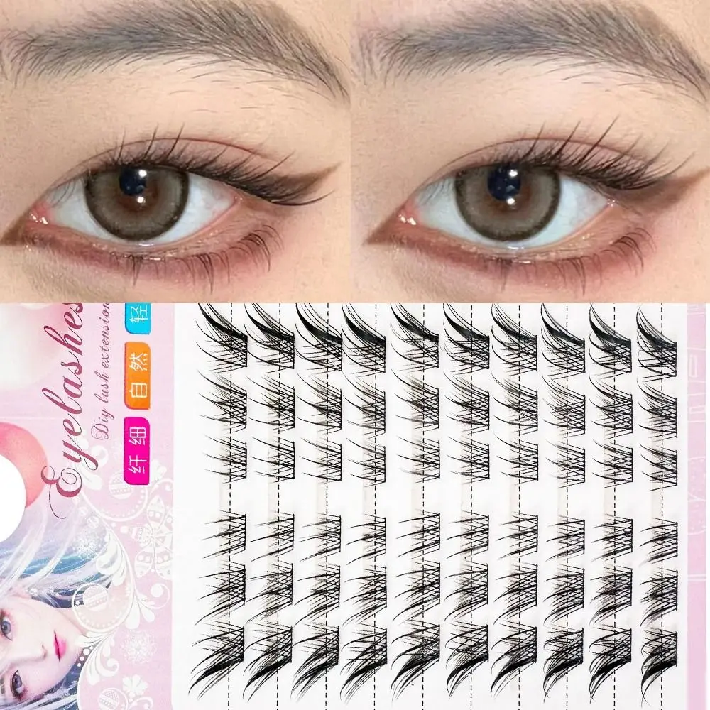 3D Cat Eye Clusters Lashes Manga Fox Natural False Eyelashes DIY Lash Extensions C Curl Individual Lashes for Eyelash Extensions