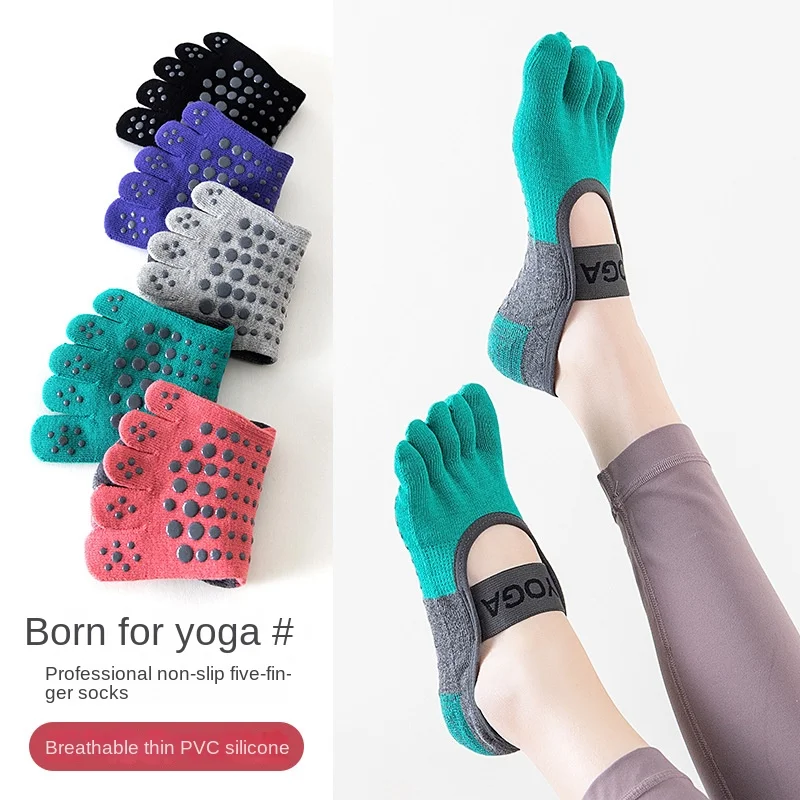 

2023 Summer New Yoga Socks Non slip Women's Toe Socks Sweat-absorbing Breathable Sports Socks
