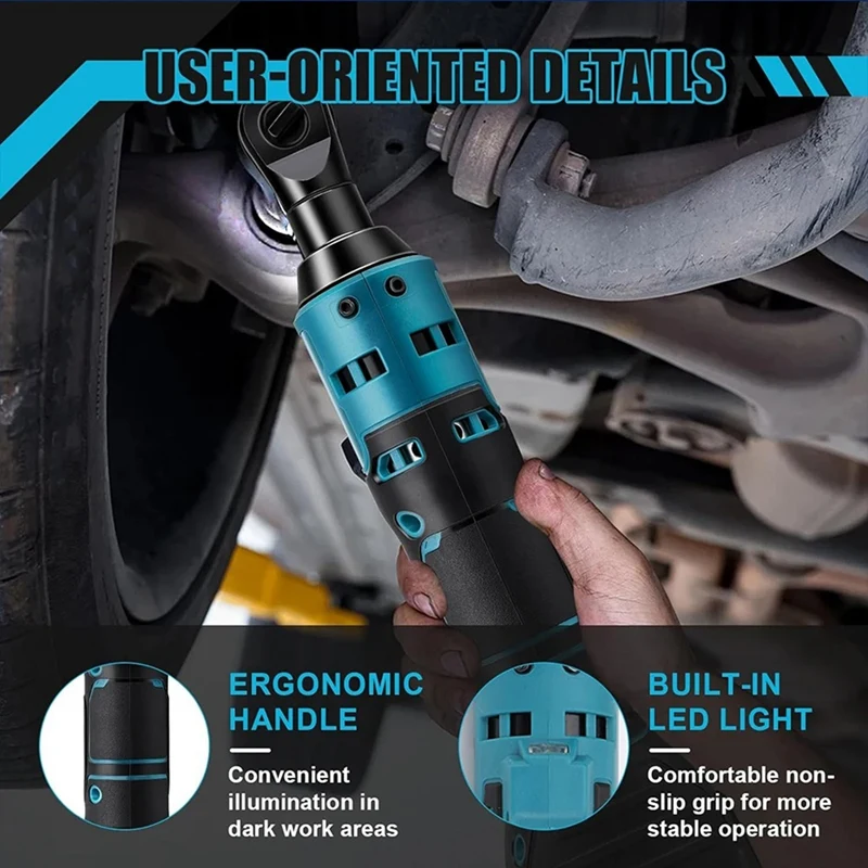 Tournevis Électrique Rechargeable Sans Fil, Écrou de Retrait pour Batterie Makita 18V, 3/8 Pouces