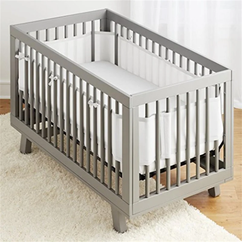 Baby Bed Bumper Children Anti-fall Solid Color Bed Crib Guard Rail Breathable Bed Bumper Newborn Bedroom Decoration Supplies