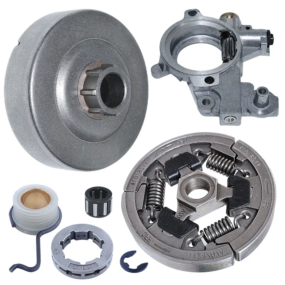 Piñón de embrague de 3/8 ", rodamiento de engranaje helicoidal para Stihl MS361, 044, 046, MS440, MS460