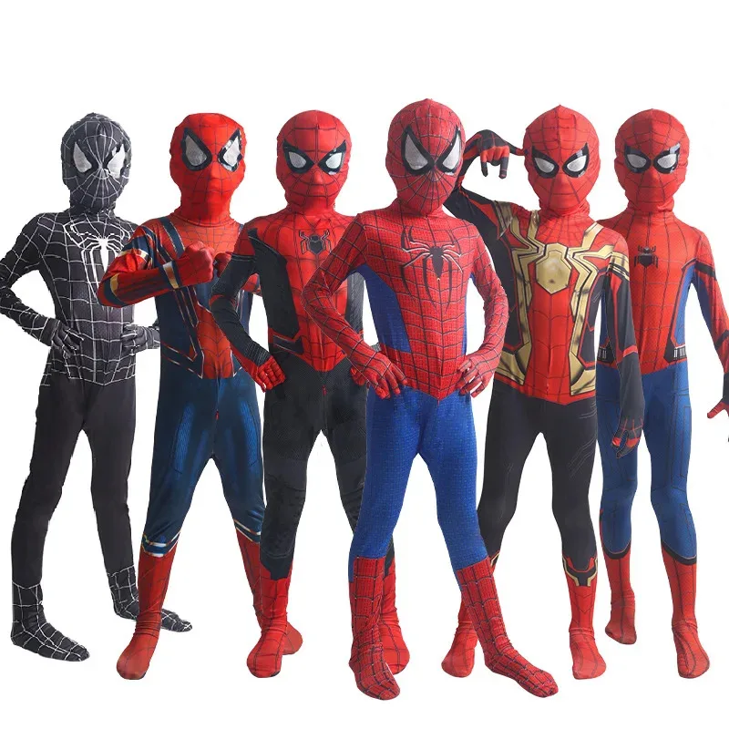 

Spiderman Costume for Kids Zentai Suit Spider Man Into The Spider Verse Miles Morales Superhero Cosplay Bodysuit Adult Jumpsuits