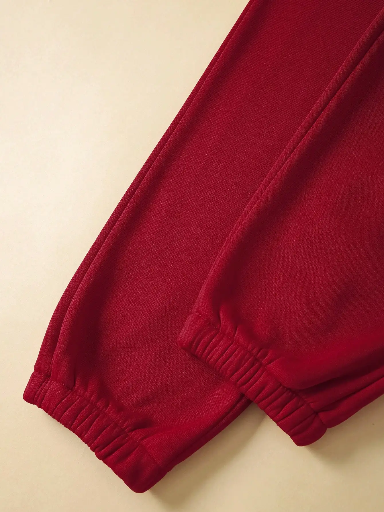 Red Two-Piece Lounge Set with 'Blessed' Script Print - Cropped Sweatshirt & Joggers