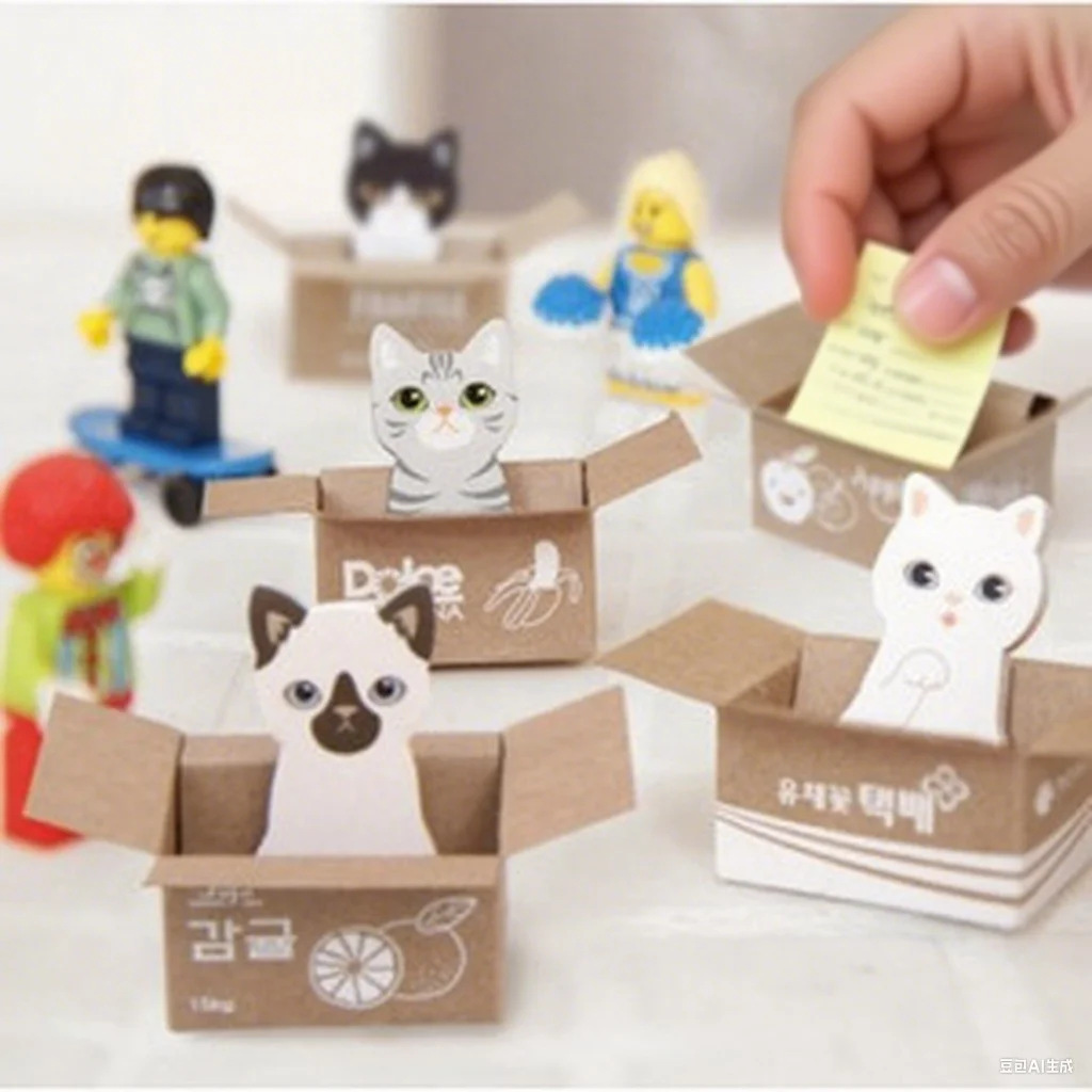 1 stks/30 vel Karton Leuke Kartonnen Kat Kleine Notitieboek Note Leuke N Notitie Memo Pad Stationaire Notebook