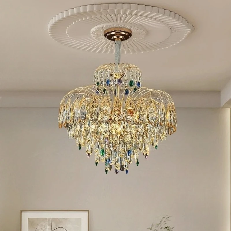 

Postmodern Crystal Ceiling Chandelier Restaurant Cafe Home Decoration Bedroom Hotel Parlor Light Luxury Villa Lighting Fixtures