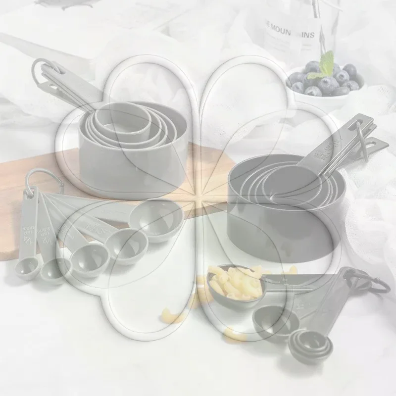 10Pcs Drop Resistant Plastic Measuring Spoons Cups Set Portable Kitchen Tool for Baking Catering Food Measuring