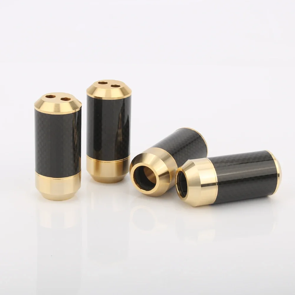 

Audiocrast Carbon fiber Gold Plated 16mm to 2x 6mm Speaker Cable Y Splitter Shell 1 in 2 out Audio Wire for Boots Pants