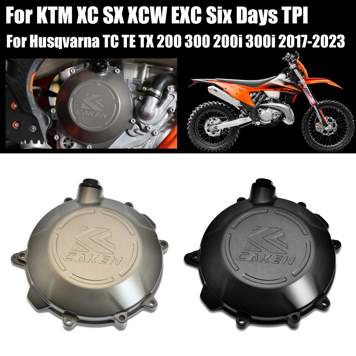 

CNC Aluminium Clutch Guard Cover Protector For KTM EXC SX XC XC-W 250 300 TPI SIX DAYS For Husqvarna TC250 TE250i TE300i TX300i