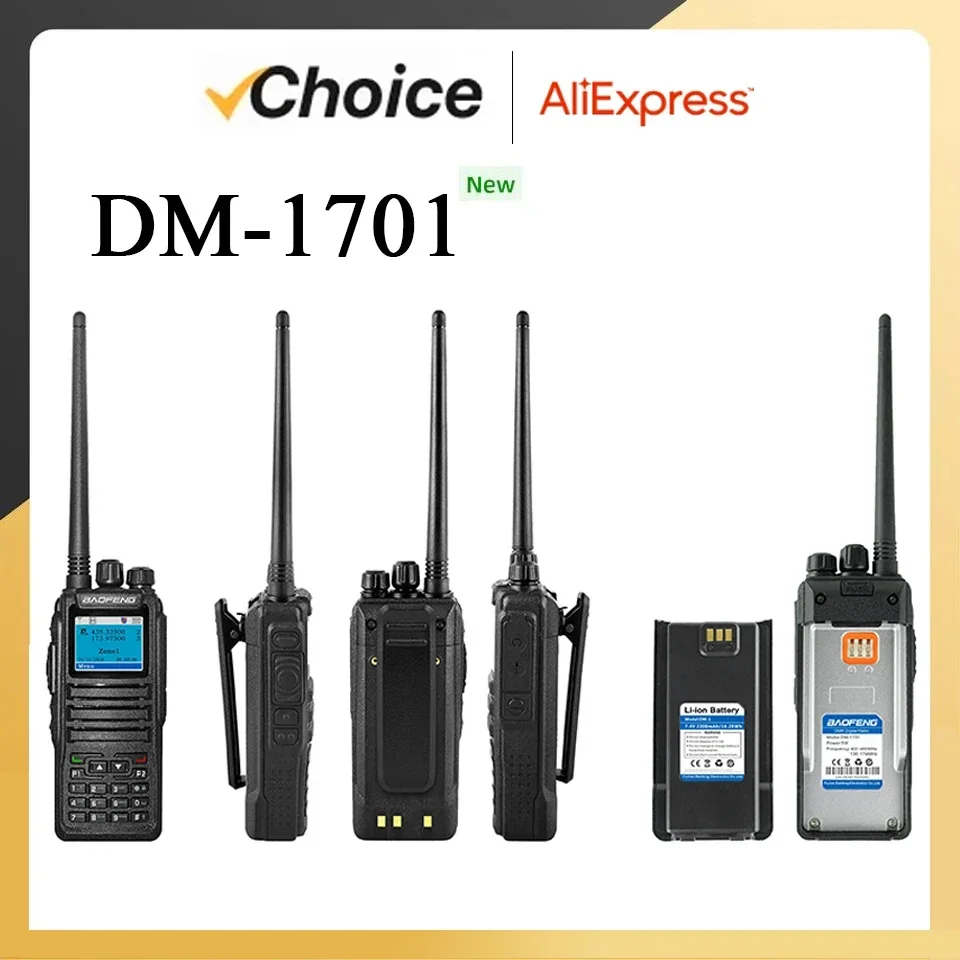 Baofeng Walkie Talkie DM-1701 DMR Dual Mode Radio analogiche e digitali Livello 1 e 2 Slot doppio tempo DM1701 Ham Dual-Band DM-1801 DM-5R