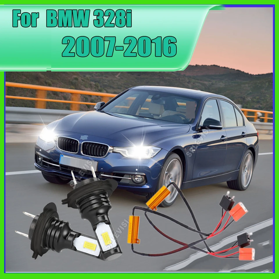 

H7 Led Car Headlight Bulb 6000K CSP Auto Lamp 12V + Error Decoder For BMW 328i 2007 2008 2009 2010 2011 2012 2013 2014 2015 2016