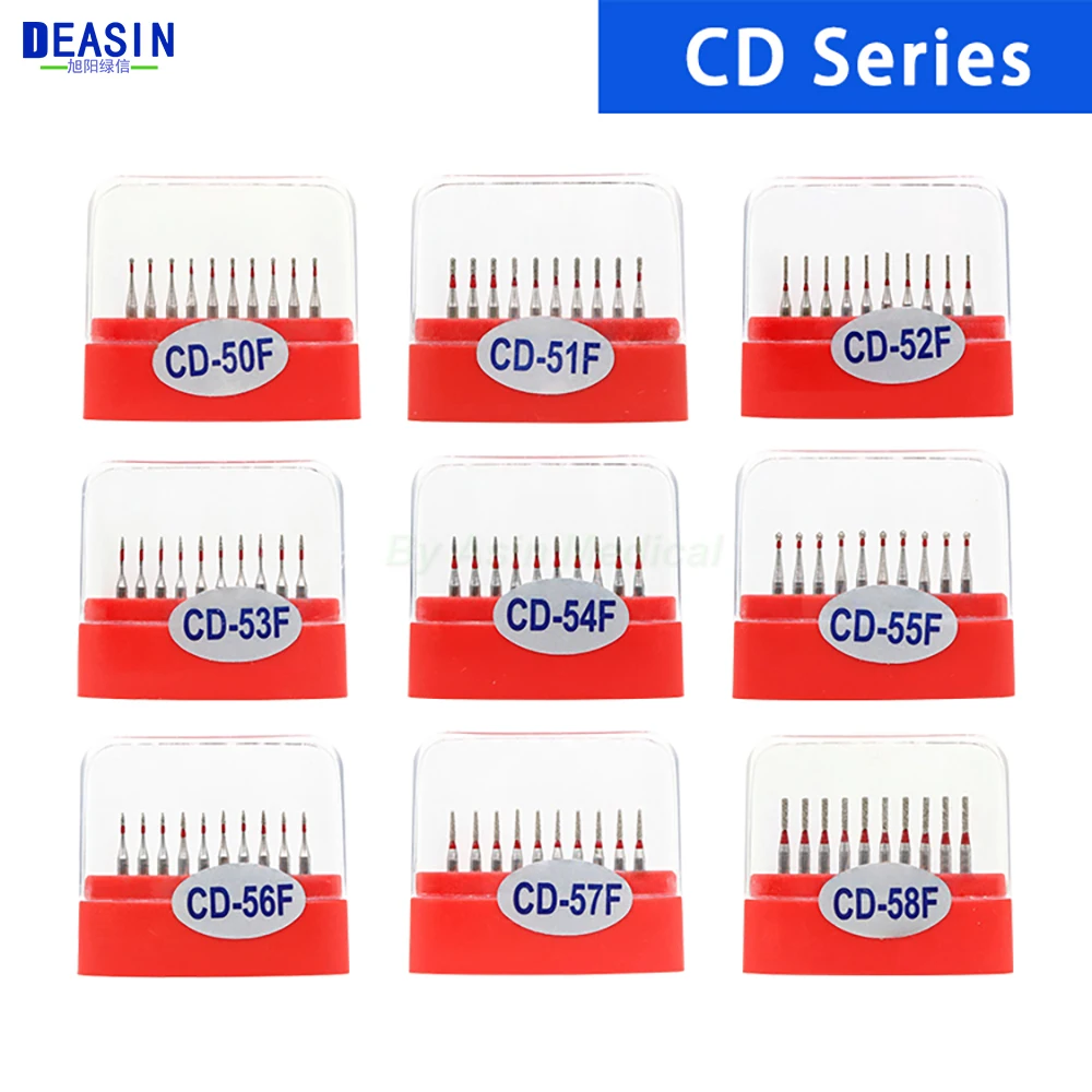 10pcs/Pack Dental High Speed Diamond Burs for Children CD Series Dentist Diamond Drills Dental Lab Polishing Tools Dia.1.6mm