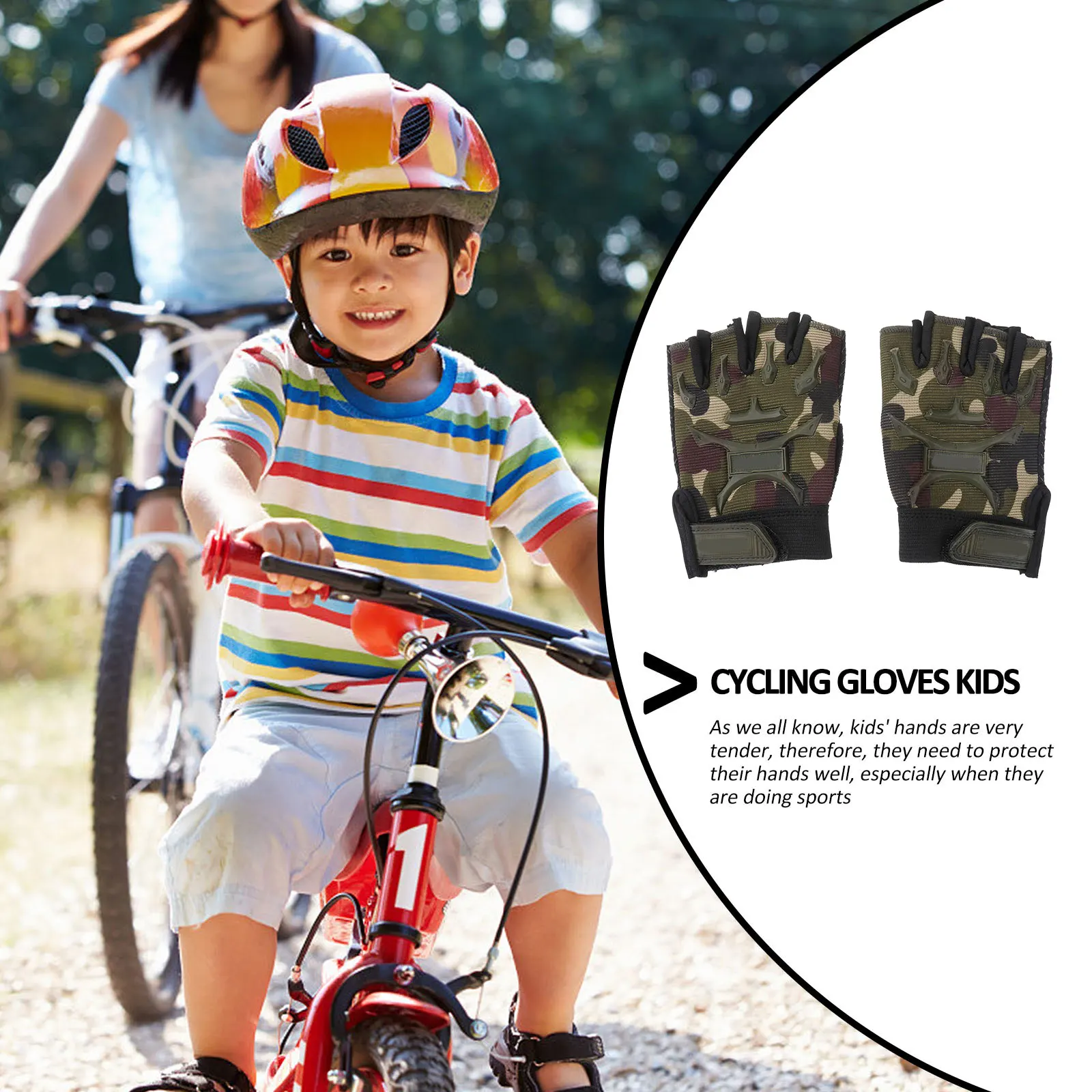 

Kids Cycling Half Finger Durable Anti Skid Sport Gloves for Children Waterproof Outdoor Half Finger Gloves Activities