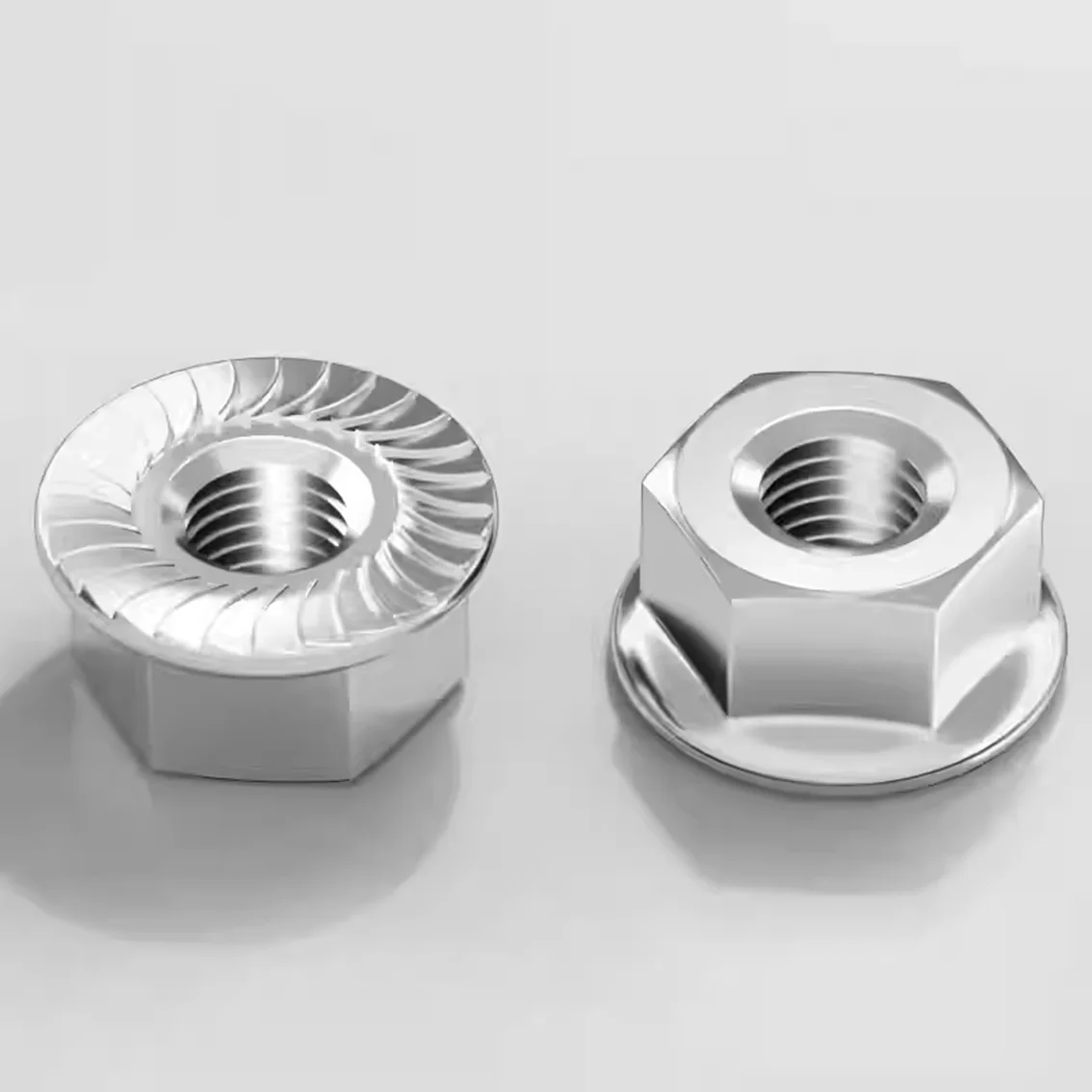 5-100Pcs M5 M6 M8 M10 Aluminum Alloy 6061 Flange Nut Connector Flange Hexagon Hex Nut Anti Slip  Lock Nut Hardware Accessories