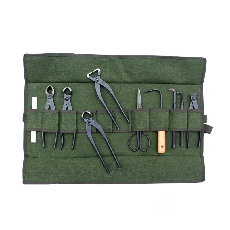 

Japanese Bonsai Tools Storage Package Roll Bag Canvas Tool Set for Case for Orchard Scissors Pliers Storage Bag TOP ones