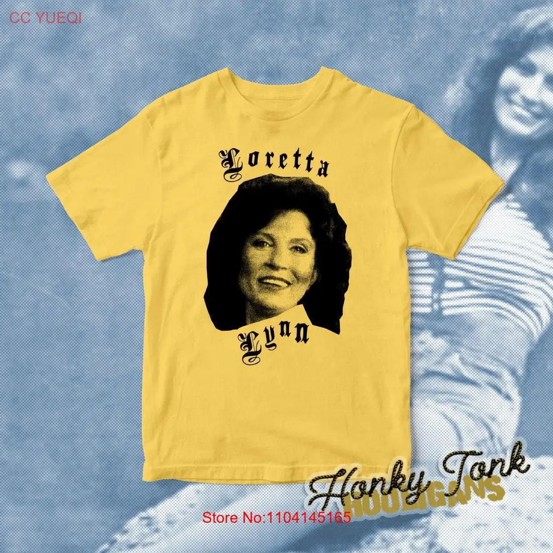 Loretta Lynn Portrait Punk Rock Tribute T Shirt More colours available long or short sleeves