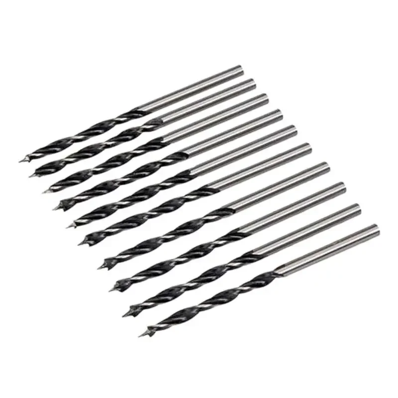 10pcs 3 Mm Diameter Woodworking Drill Bit Quick Change Metal Tools 1/4