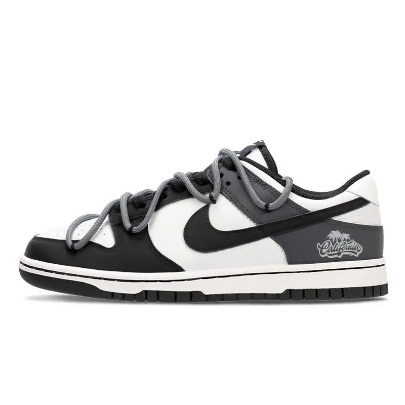 【Customize】Nike Dunk Skateboarding Shoes Men Low-top Black/white/gray Sneakers shoes DD1391-100