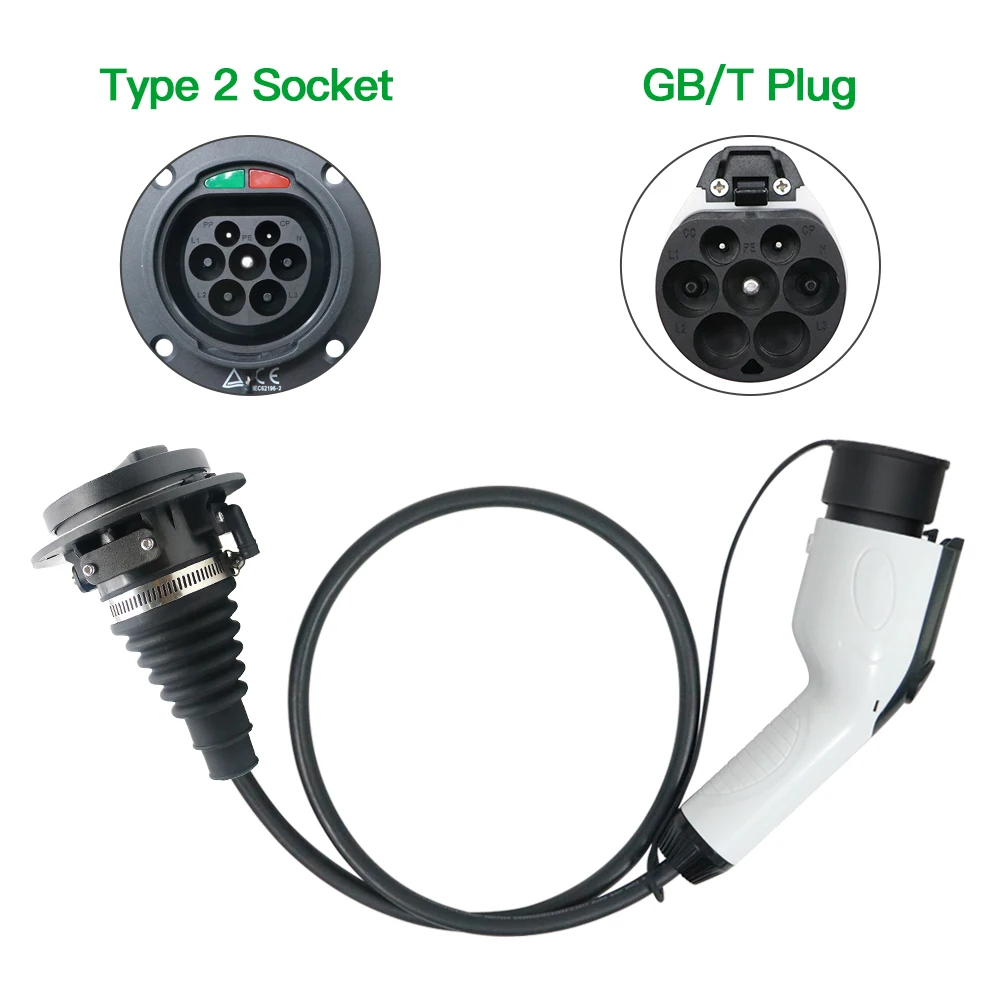 EV Adaptor GBT to SAE J1772 Type 1 or IEC Type 2 Suitable for GB Standard Electric Vehicles 16A,32A EV Charging