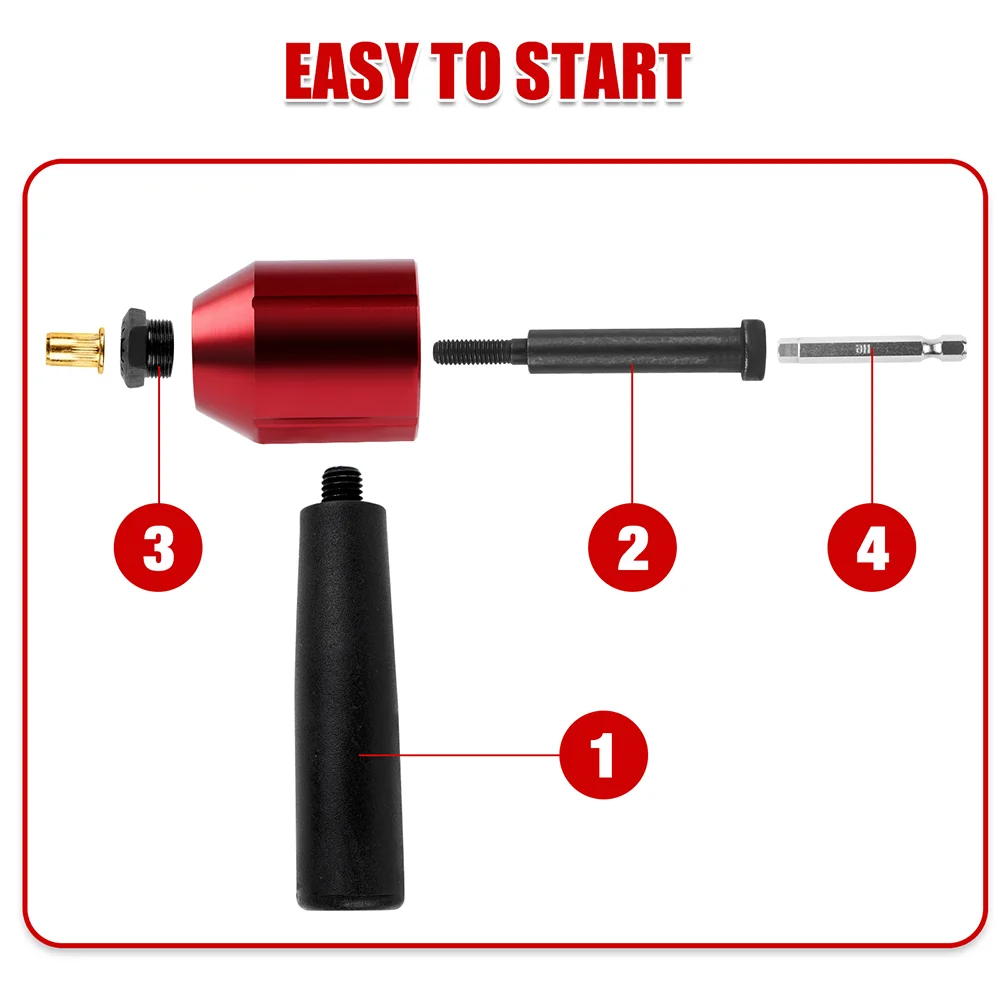 محول صواميل البرشام الكهربائية المنزلية، أداة صواميل البرشام M3-M4-M5-M6-M8، مسدس برشام لاسلكي، أداة برشام DIY، مناسبة للمثقاب الكهربائي،