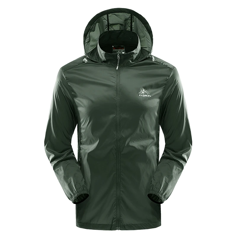 

Men's Summer Lightweight Breathable Sun Protection Clothing Ice Silk Outdoor Fiing Jaet Ultra-Light Skin irt UV Protection